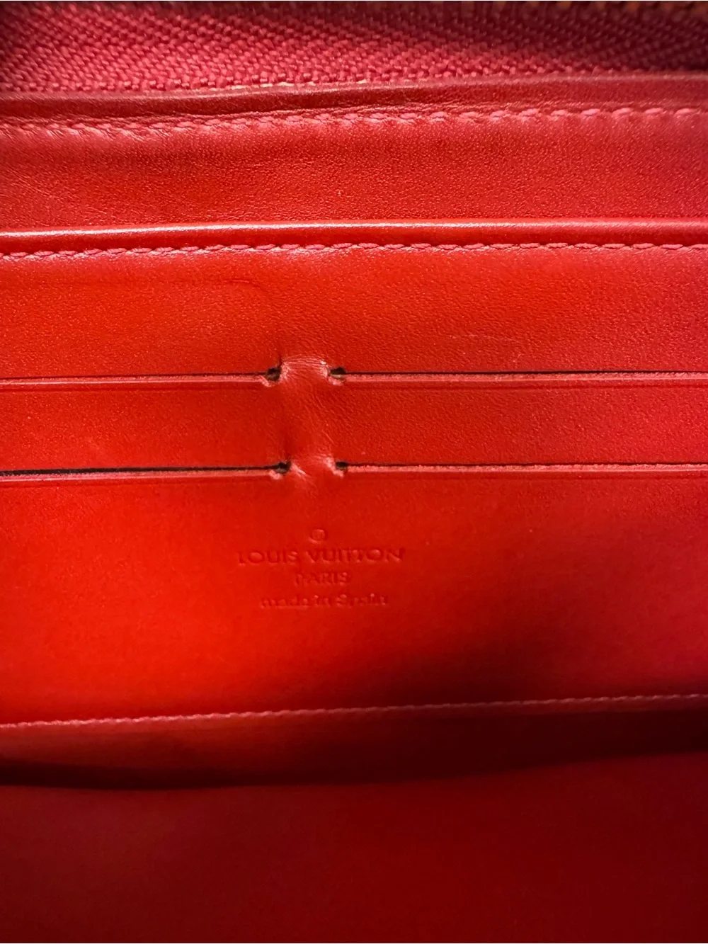 Louis Vuitton Zippy Wallet Monogram Vernis Red Pomme d'Amour Zip Around